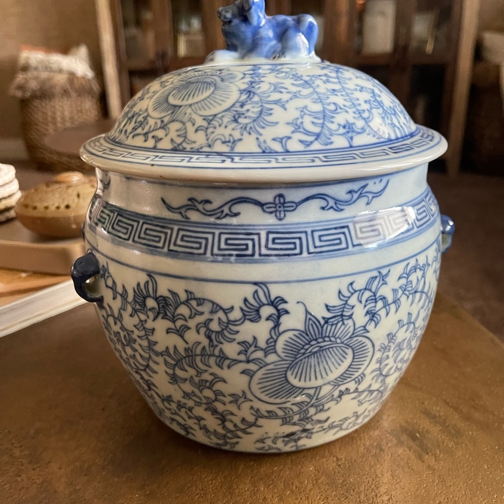 1970’s Blue and White Chinoiserie Ginger Jar
